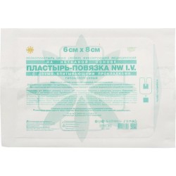 Пластырь-повязка стерильный Leiko NW I.V. на нетканой основе с двумя впитывающими прокладками (для фиксации катетеров) р. 6смх8см 1 шт.