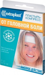 Пластырь Extraplast от головной боли р. 5смх12см 3 шт.